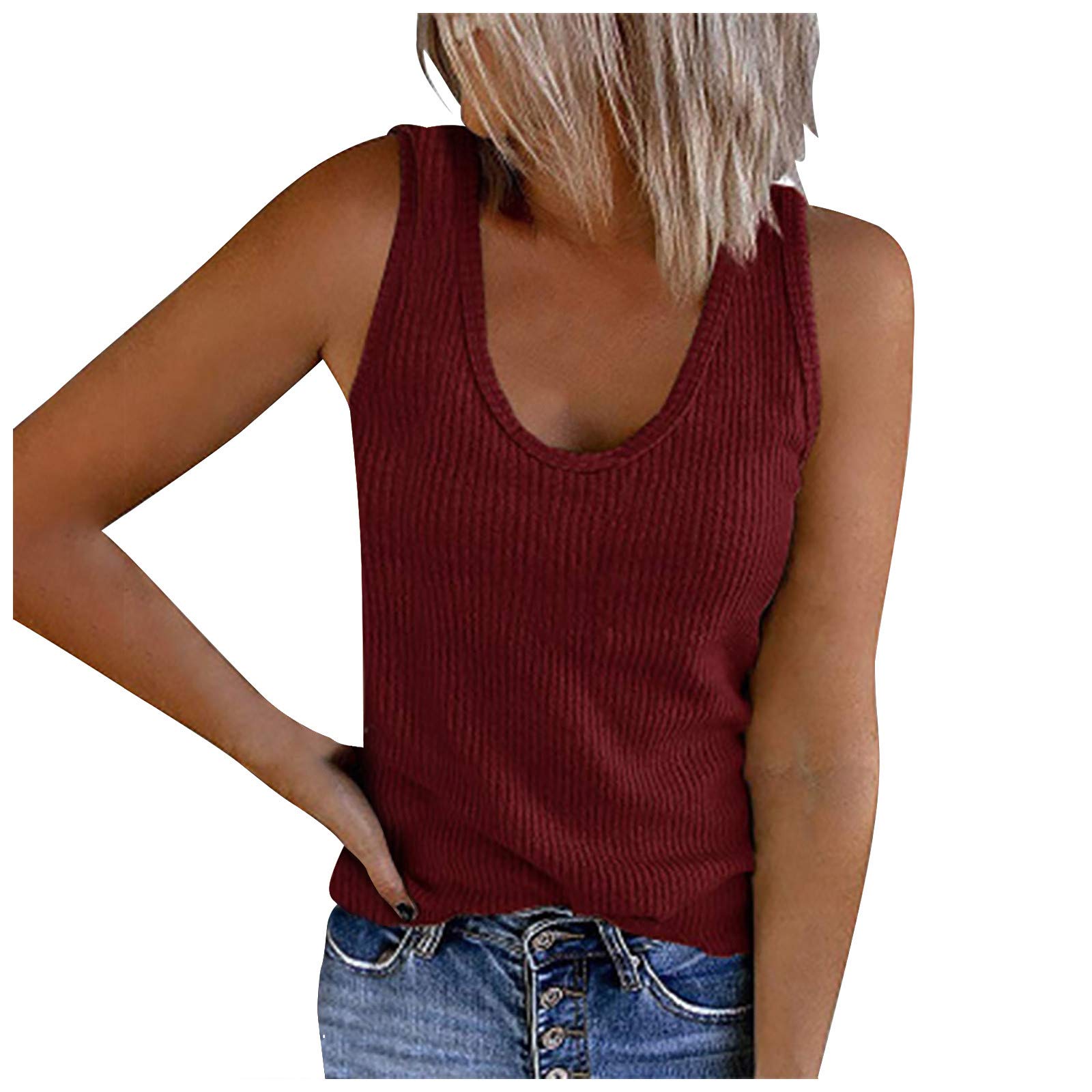 Black Corset Top for Women - U-Neck Sleeveless Tank Top, Summer Workout Tee, Casual Solid Shirt for Daily Wear & Gym Outfits | Perfect for Yoga, Running, and Street Style Fashion