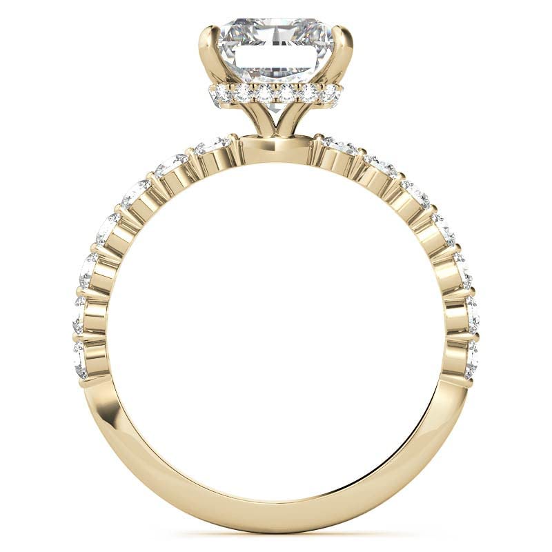 2 Carat Radiant Cut Moissanite Engagement Ring & Wedding Band Set, Solitaire Hidden Halo Bridal Ring, Handmade in 10K/14K/18K Solid Gold (10K Yellow Gold) – Perfect for Proposals, Anniversaries & Romantic Gifts for Her