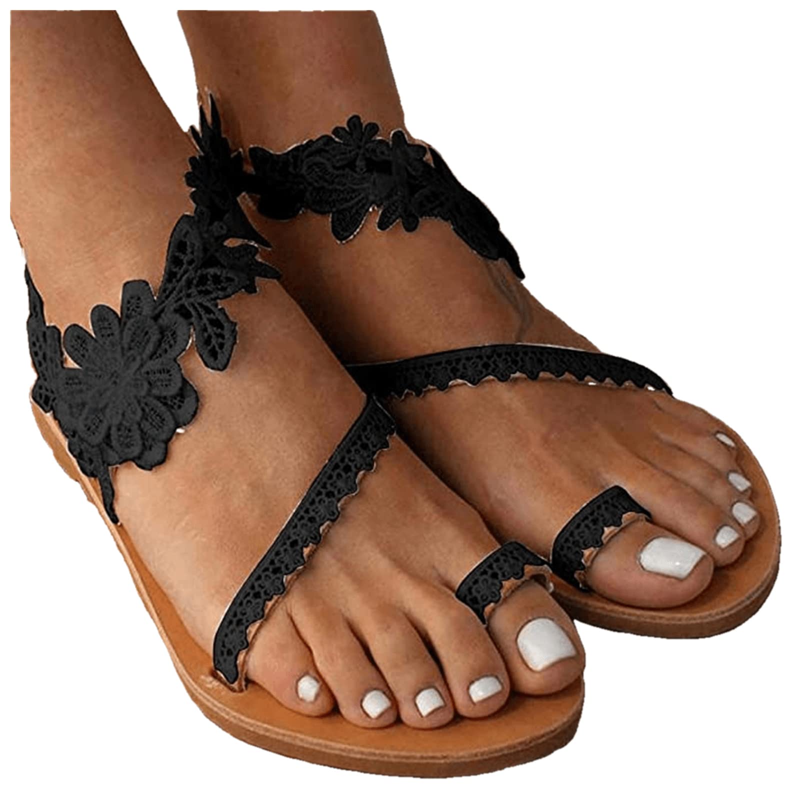 Women's Bohemian Flat Sandals - Open Toe Casual Summer Dressy Sandals for Women | Cute Boho Beach Flip Flops | Perfect for Vacations, Weddings & Outdoor Events