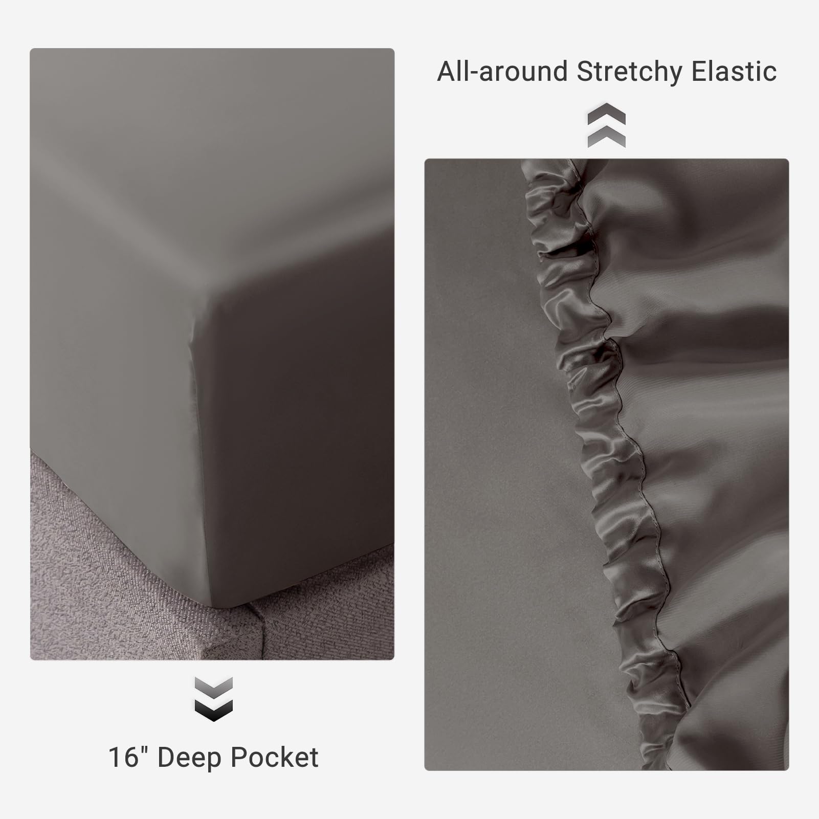 THXSILK 100% 7A+ Grade Natural Silk Fitted Sheet - Deep Pocket 16