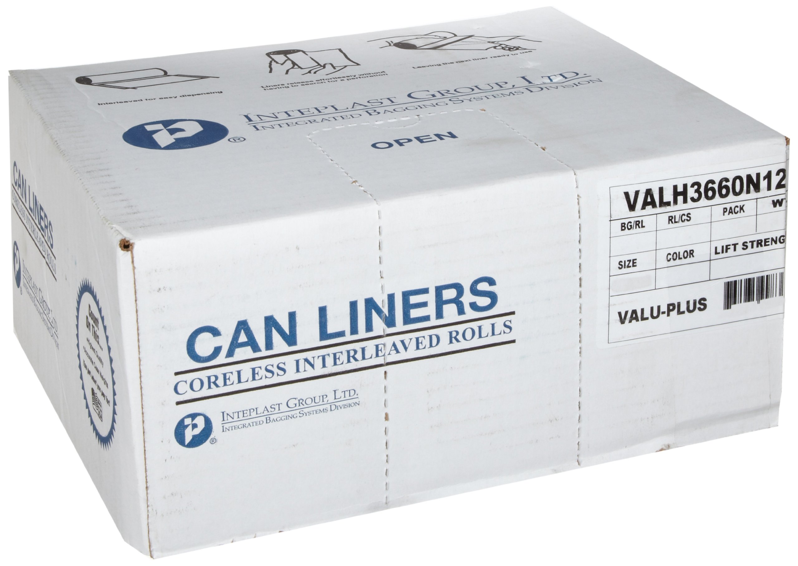 Inteplast Group VALH3660N16 55 Gallon Heavy Duty Trash Bags - 58