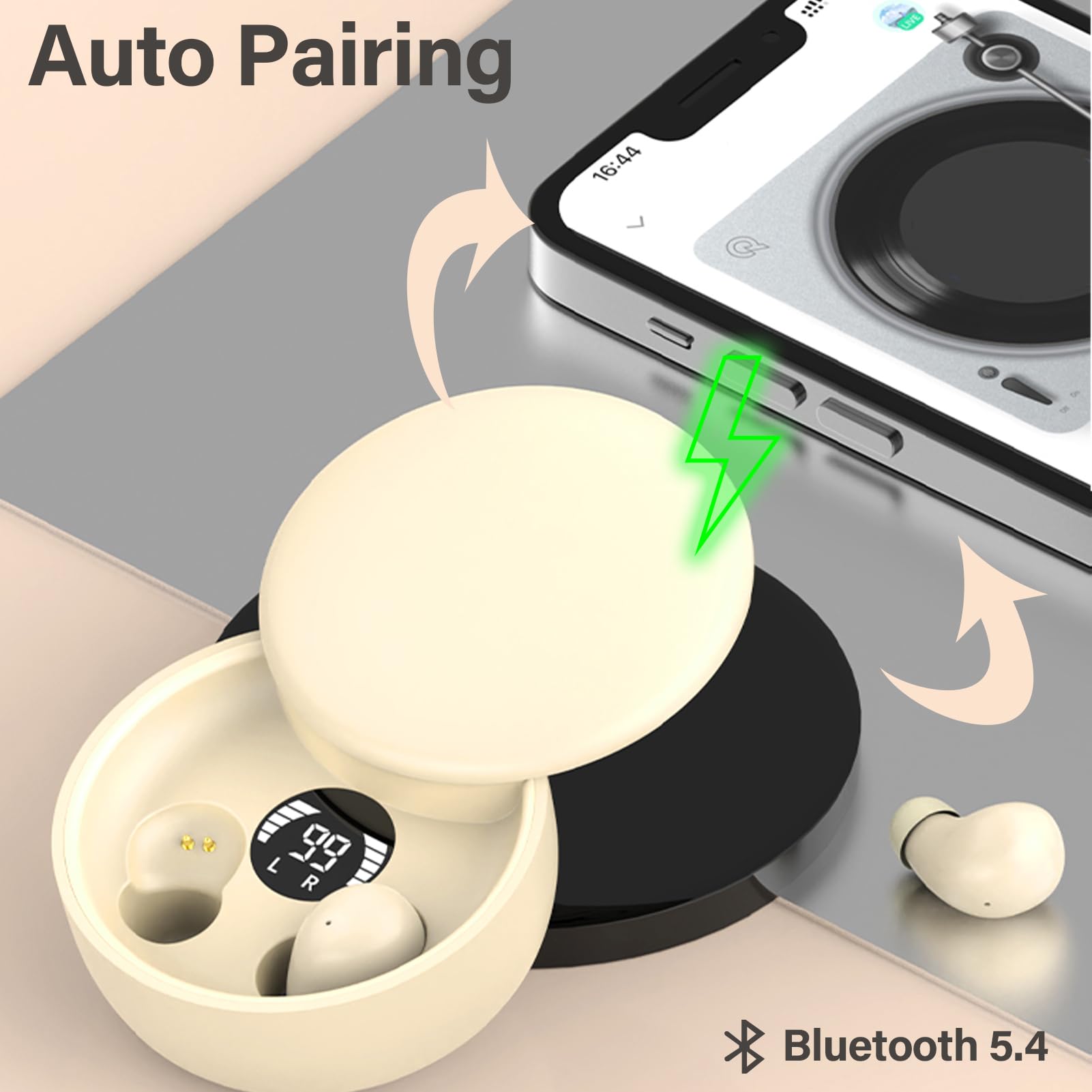 Loluka Smallest Mini Wireless Bluetooth Earbuds - 6H Playtime, Lightweight, Touch Control, Bluetooth 5.4 for Small Ears - Fast Charging, Invisible Fit - Perfect for Running, Workouts & Daily Commute