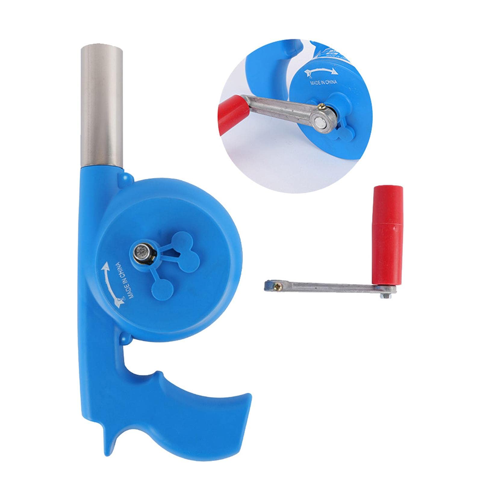 Hand Crank BBQ Fan - Portable Outdoor Cooking Air Blower with Manual Speed Control & Durable Metal Fan Blade - Perfect for Camping, Hiking, Picnics & Backyard Barbecues