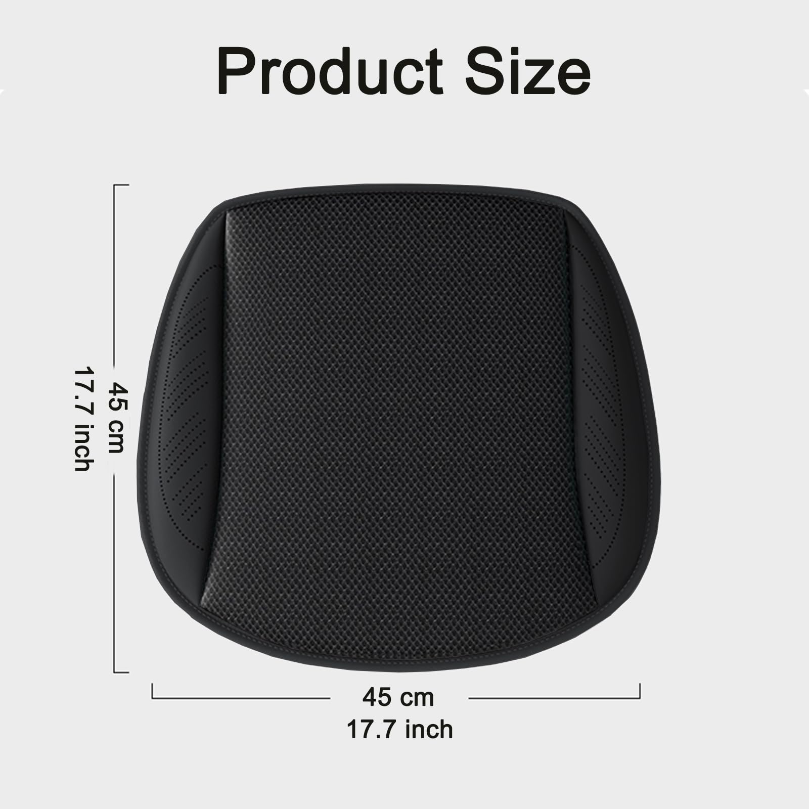 Universal Ventilated Car Seat Cushion with 5 Cooling Fans - Breathable Summer Car Seat Cover & Office Chair Pad - Black | Perfect for Hot Weather Commuting & Long Drives