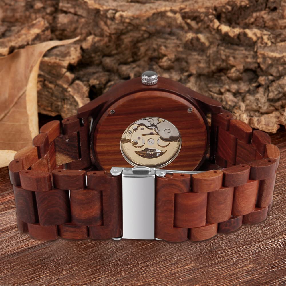 Wooden Watch for Men - Mechanical Movement & Wooden Strap | Gift for Father's Day & Birthday
