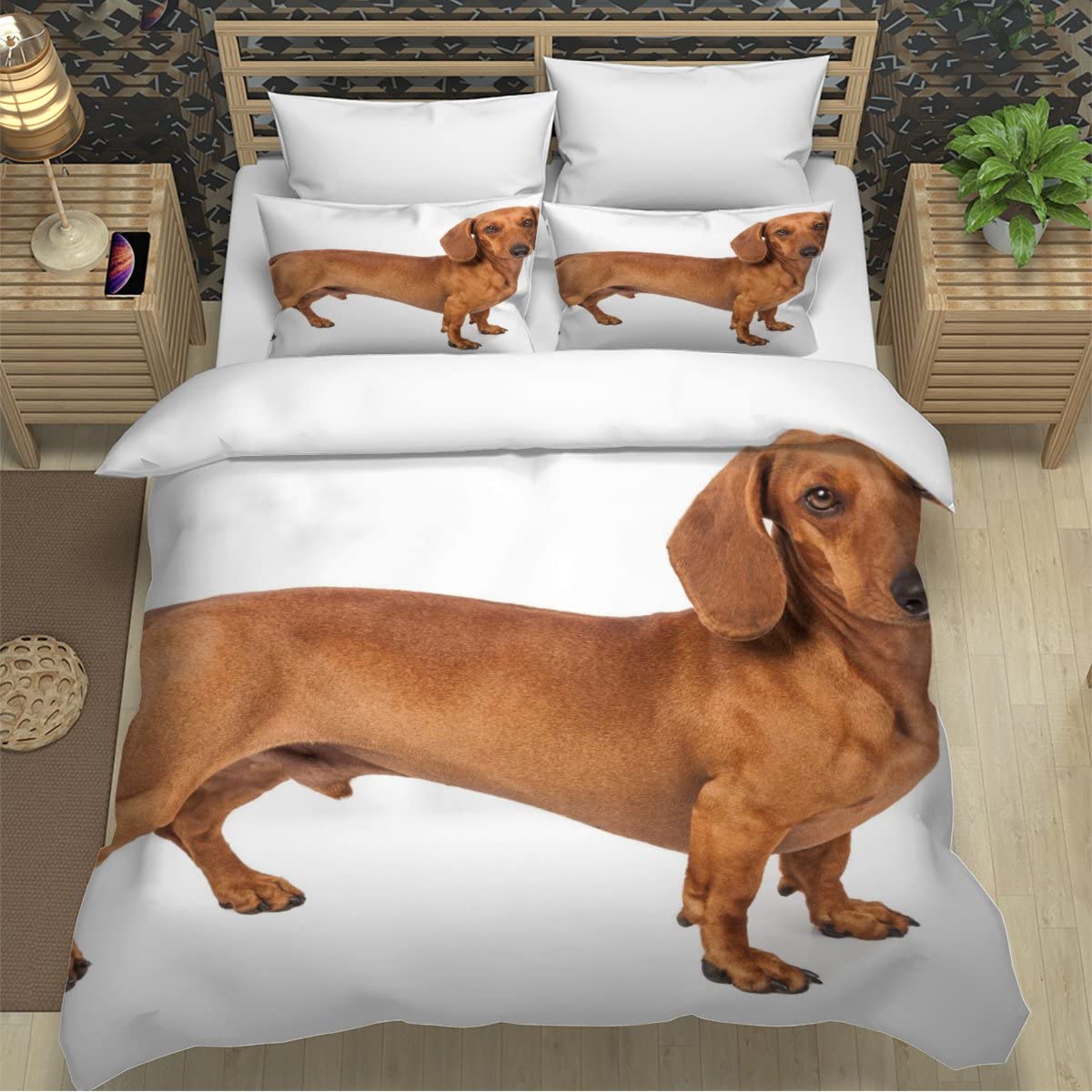 Cute Twin Size Dog Duvet Cover Set - Soft Breathable 100% Polyester Pet Bedding for Kids (3Pcs: 1 Quilt Cover + 2 Pillowcases) - Perfect for Girls & Boys Bedrooms, Dog-Themed Nursery Decor, and Cozy Pet-Lover Gifts
