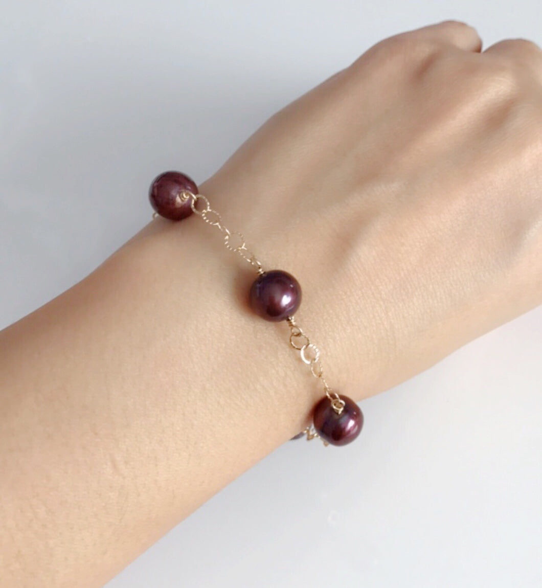 LEILANI Chocolate Pearl Bracelet (B307) - Elegant Jewelry for Women, Perfect for Parties, Weddings & Everyday Wear