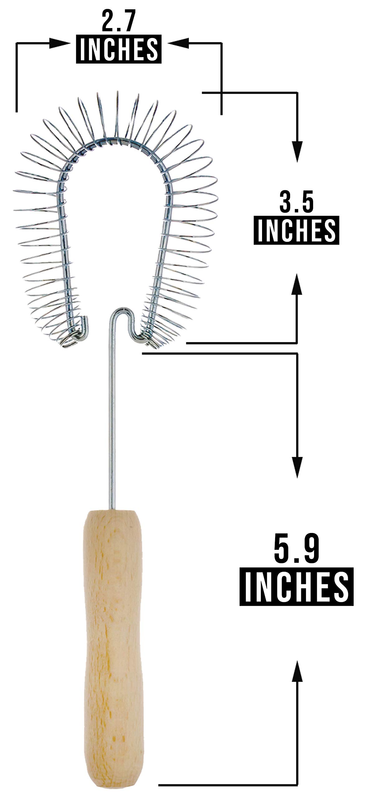 Premium Stainless Steel Wire Whisk Set of 2 - Ergonomic Wooden Handle Egg Beater - Durable Cooking Whisk for Baking, Mixing & Whipping - Perfect for Cakes, Soufflés & Creams