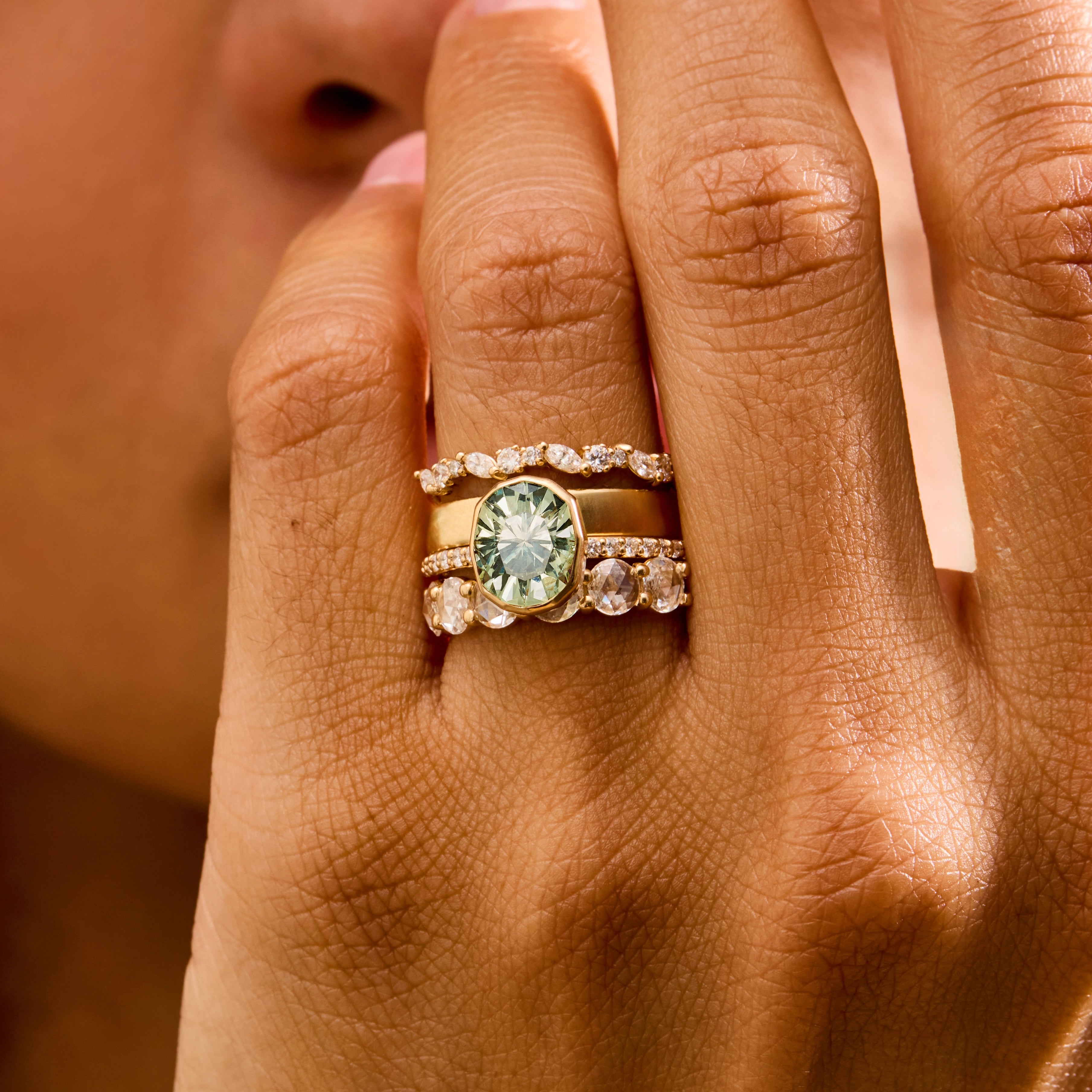 Forever in Flora Unique Engagement Ring - 14K Yellow Gold with Oval Sapphire & Brilliant Diamonds | Perfect for Proposals, Anniversaries & Special Occasions