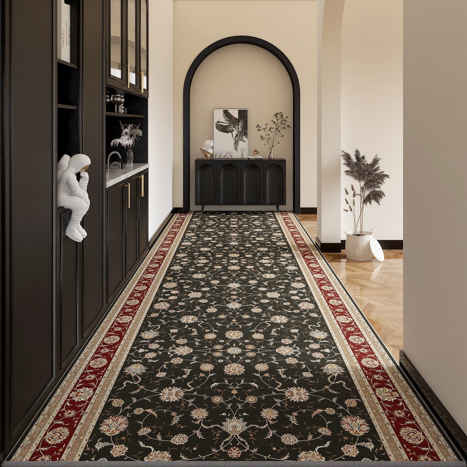Washable Non-Slip Entryway Runner Rugs - Traditional Red Persian Style Long Narrow Hallway & Bedside Runners - Extra Long Durable Floor Mat for Home Entrance, Living Room, Bedroom Decor