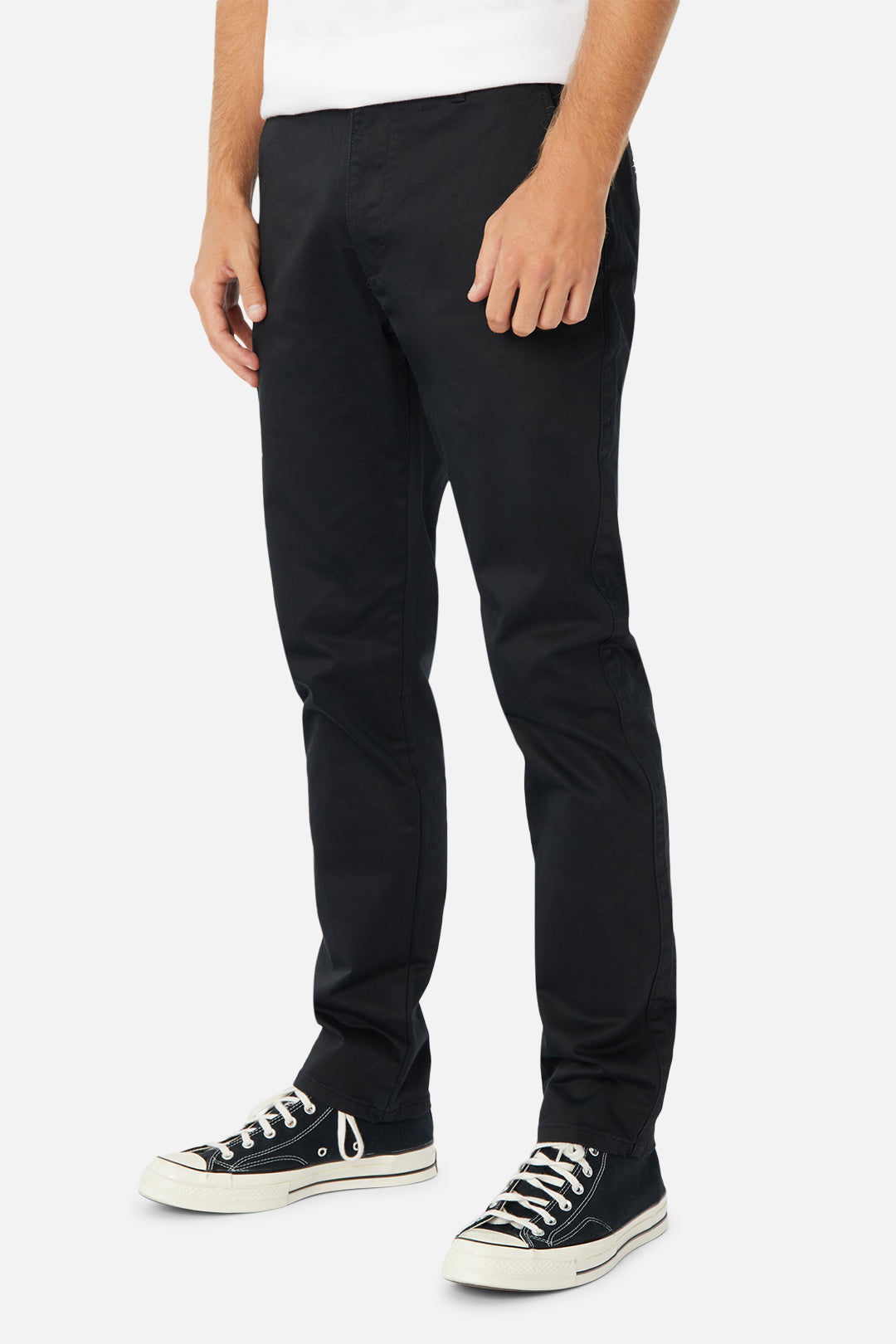 Men's Classic Cuban Chino Pants in Black - Comfortable Slim Fit Casual Trousers for Work, Travel & Everyday Wear