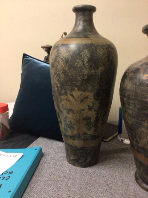 23 1/4 Inch Uttermost Terracotta Hand Painted Vase - Handcrafted Ceramic Home Decor for Living Room, Dining Table & Wedding Centerpiece