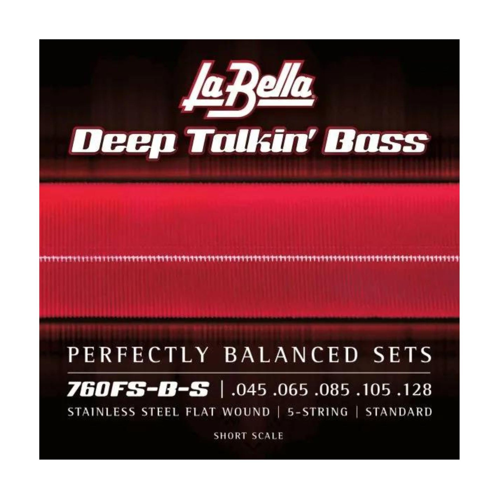 La Bella 760FS-B-S Deep Talkin' Stainless Steel Flat Wound Bass Guitar Strings 45-128 - Premium Quality for Smooth Jazz & Blues Performances