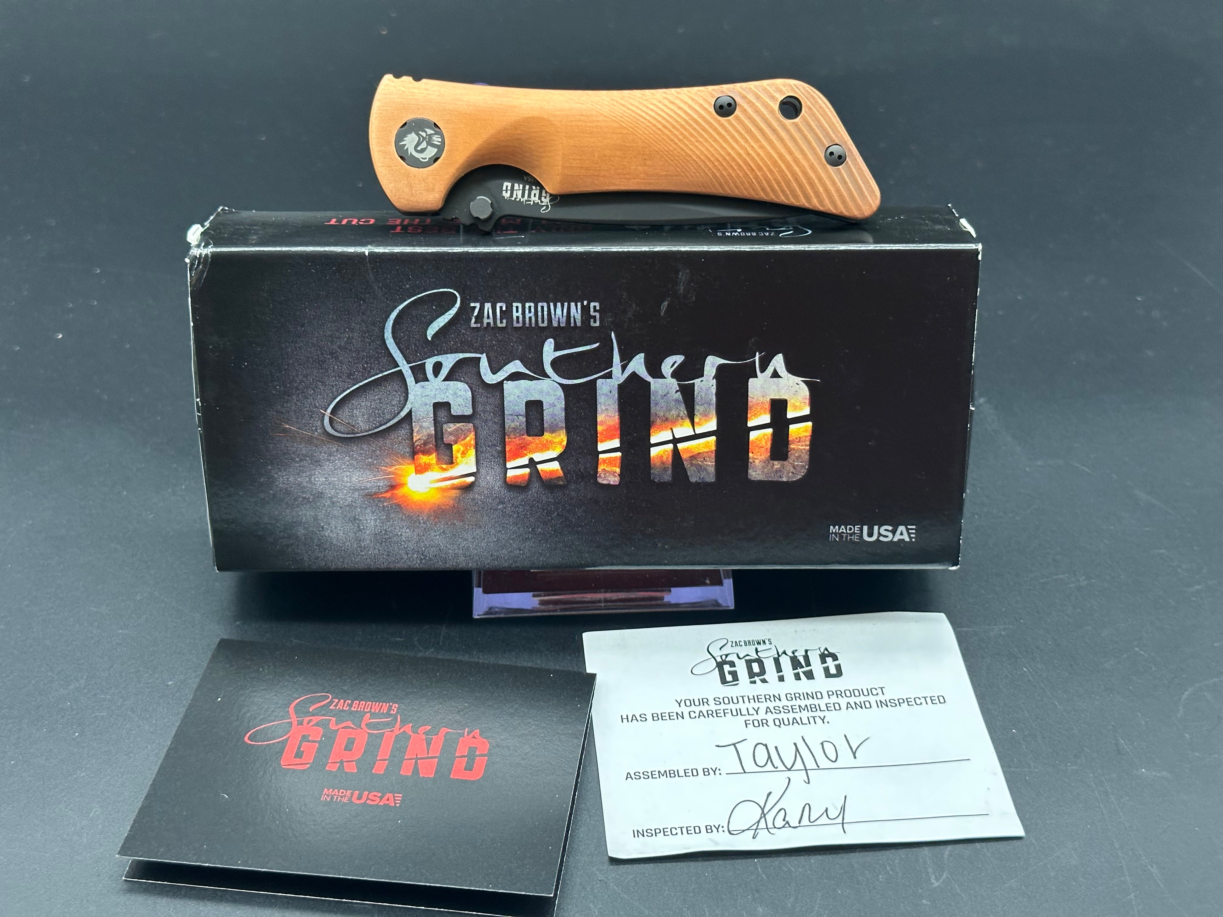 Southern Grind Spider Monkey Black Blade Folding Knife with Copper Handle - EDC, Camping, Survival & Outdoor Activities