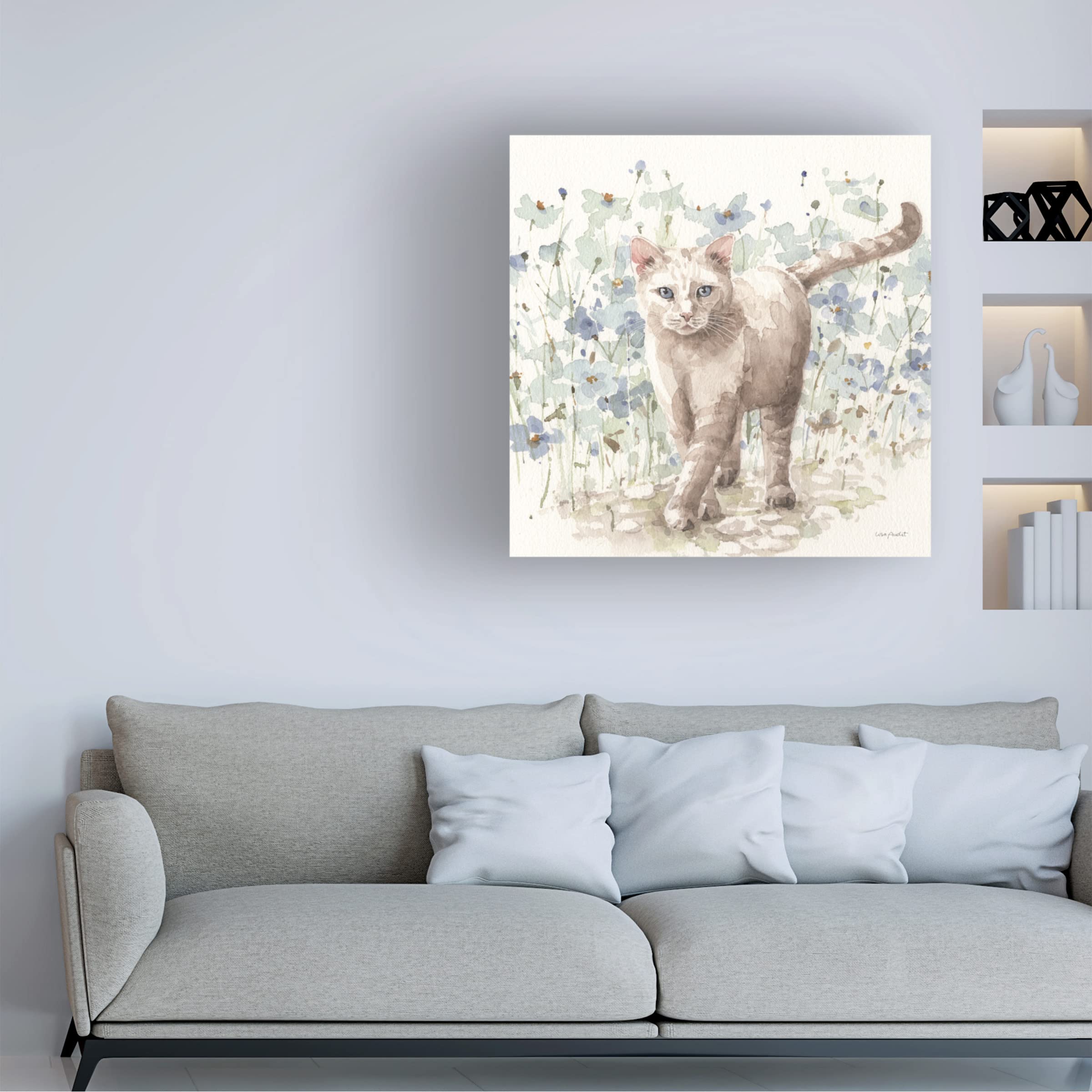 Bohemian Blue 09 Square Canvas Wall Art Print by Lisa Audit - Modern Abstract Painting for Living Room, Bedroom & Office Decor