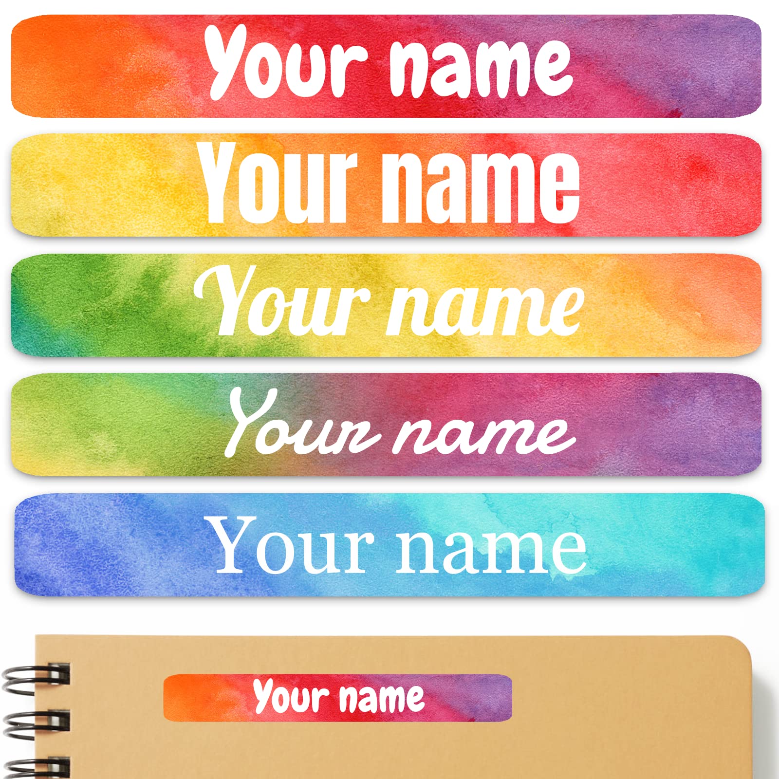 100PCS Personalized Name Labels for Kids - Custom Text Waterproof Stickers for School Supplies, Notebooks, Pencils & Bottles - Perfect for Organizing Backpacks, Lunchboxes & Daycare Items