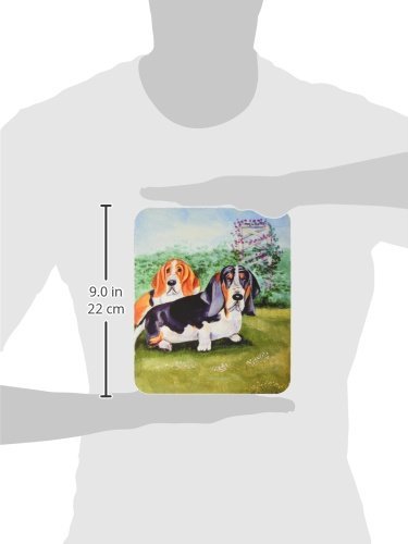 Caroline's Treasures 7061MP Basset Hound Double Trouble Mouse Pad - Large Washable Non-Slip Desk Mat for Home Office, Gaming & Computer Work - Perfect Gift for Pet Lovers & Office Decor