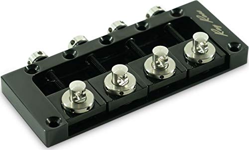 Ray Ross Saddle-Less 4 String Bass Bridge - Black Replacement Part for Electric Bass Guitars | Perfect for Jazz, Rock & Studio Recording Musicians