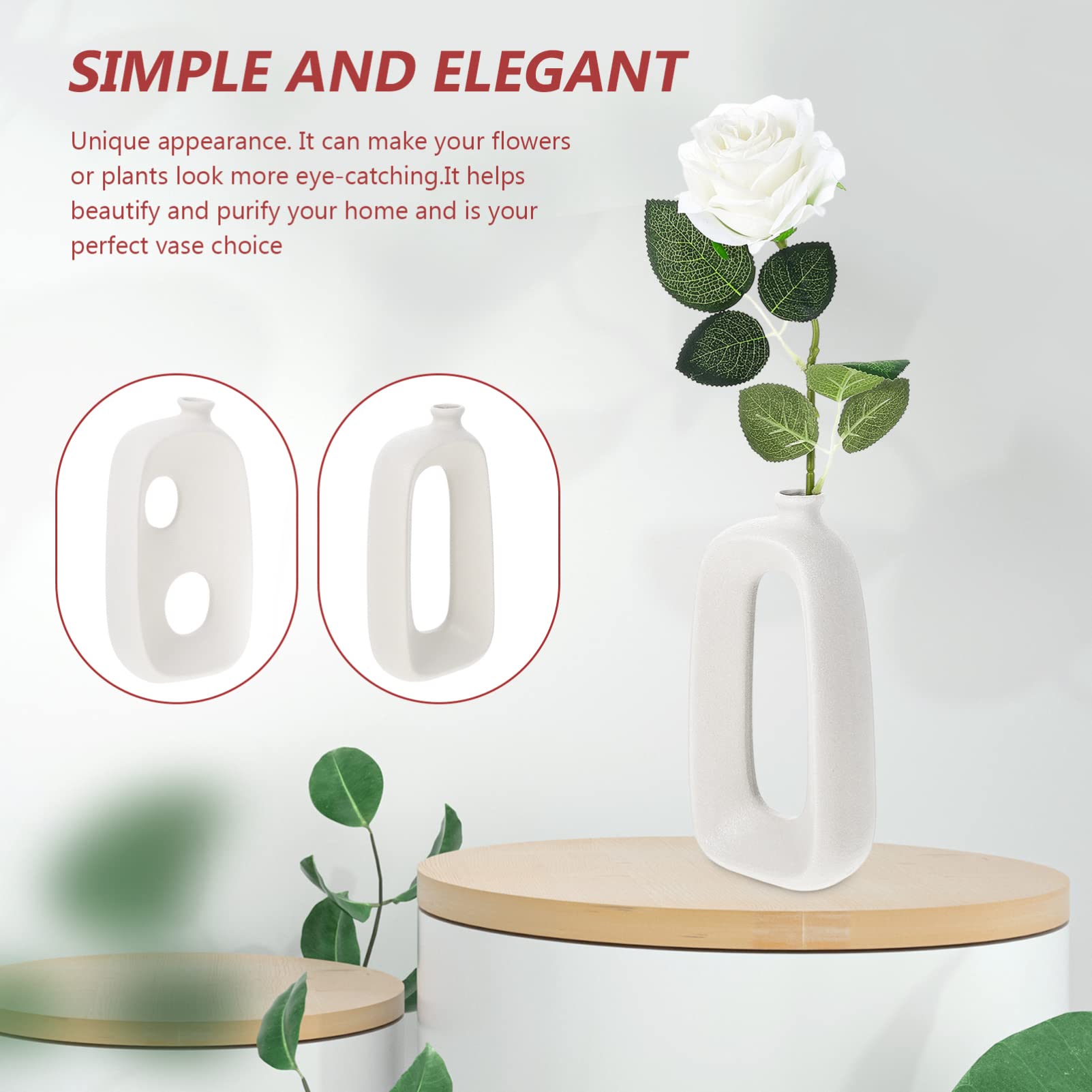 2pcs Abstract Ceramic Vase Set - Small Modern Art Vase for Home Decor, Desktop, Flower Arrangement, and Dry Flowers | Perfect for Living Room, Bedroom, and Office Decoration
