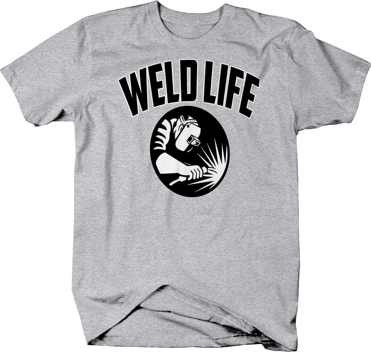 Weld Life Welding Sparks Fly T-Shirt for Men - Comfortable Cotton Work Shirt for Welders, Metalworkers & DIY Enthusiasts - Perfect for Workshops, Construction Sites & Casual Wear