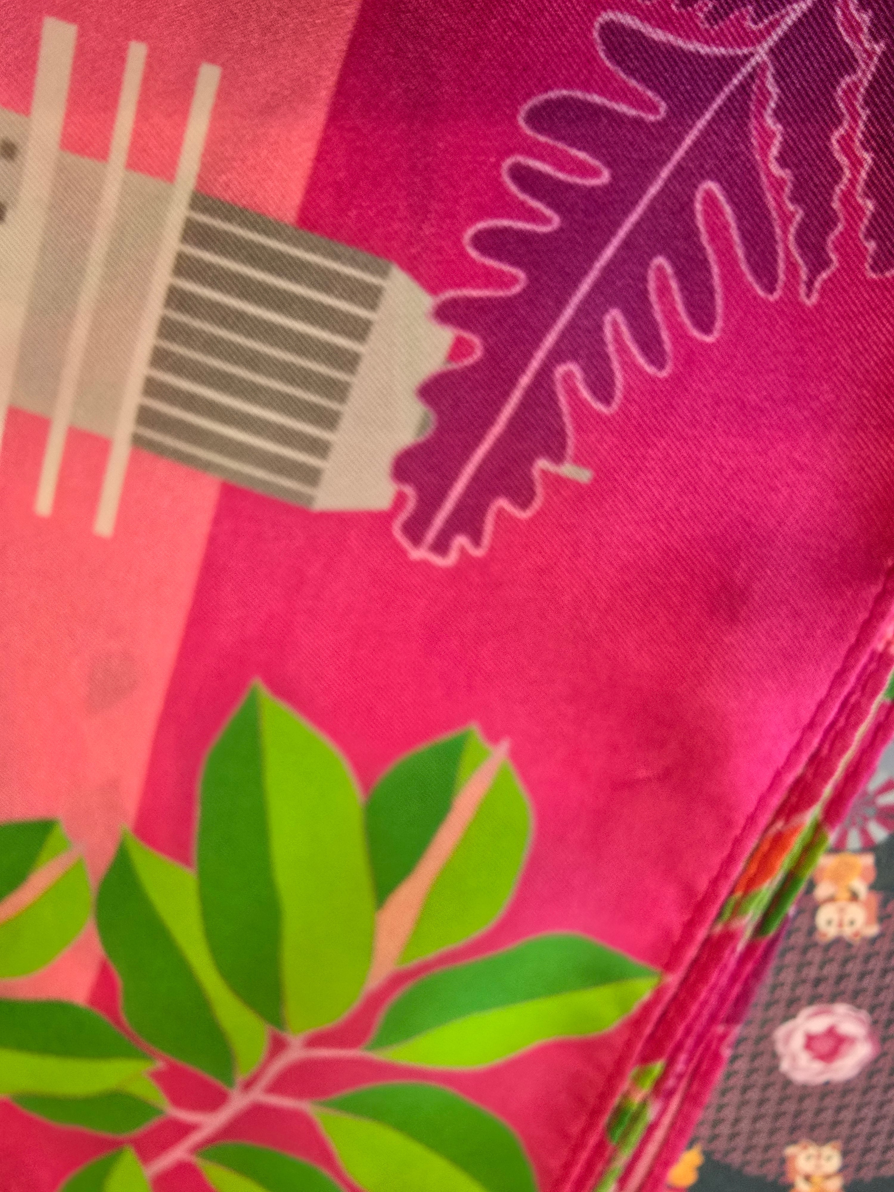 Luxury Fort Canning Hill Silk Scarf - Elegant Floral Print Shawl for Women, Lightweight & Breathable - Perfect for Travel, Weddings & Special Occasions