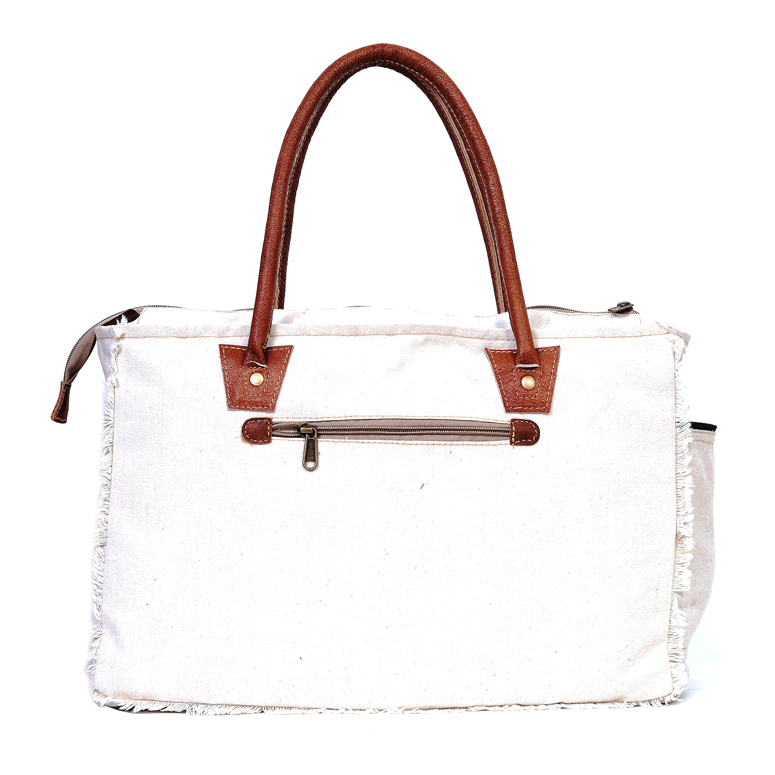 LA BOHEME Eco-Friendly Upcycled Canvas & Leather Crossbody Bag - Stylish Sustainable Purse for Women, Perfect for Daily Use, Travel & Shopping