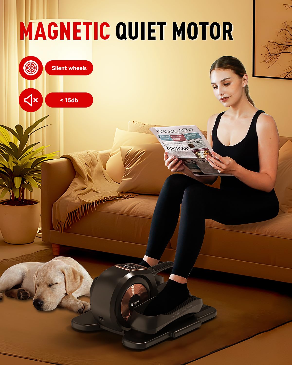 HARISON Under Desk Elliptical Machine - 12-Level Adjustable Resistance, LCD Display, Leg Exerciser for Home & Office Use | Compact Elliptical Trainer for Seniors & Adults | Perfect for Workouts While Sitting at Desk or Watching TV