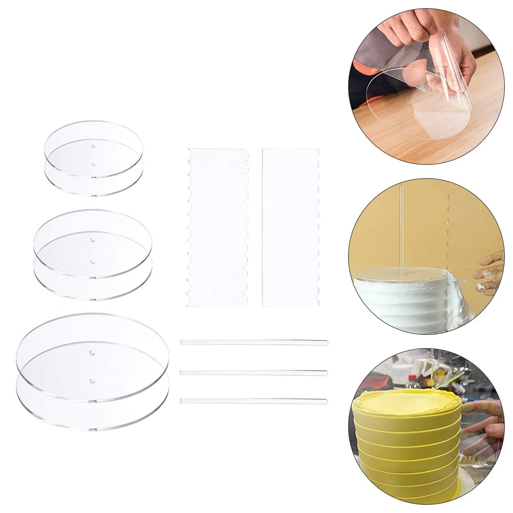 11-Piece Acrylic Pastry Cutter Set - Professional Cake Scraper & Baking Accessories for Kitchen Decorating, Fondant Cutting, Dough Trimming - Essential Baking Tools for Home Bakers & Cake Decorators