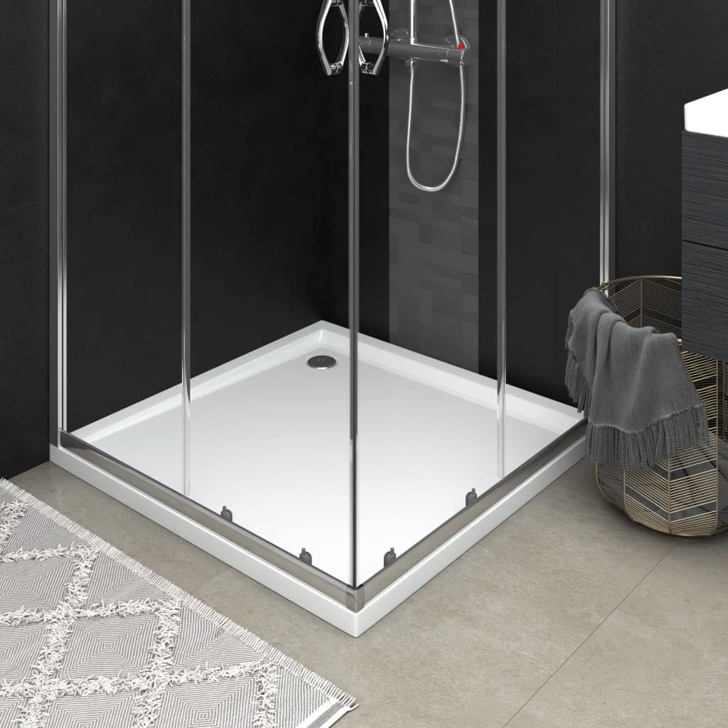 35.4x35.4 Inch Square Threshold Shower Base Tray - ABS Bathroom Shower Pan with Drain Cover for Easy Installation | Perfect for Modern Bathroom Renovations & Wet Room Designs