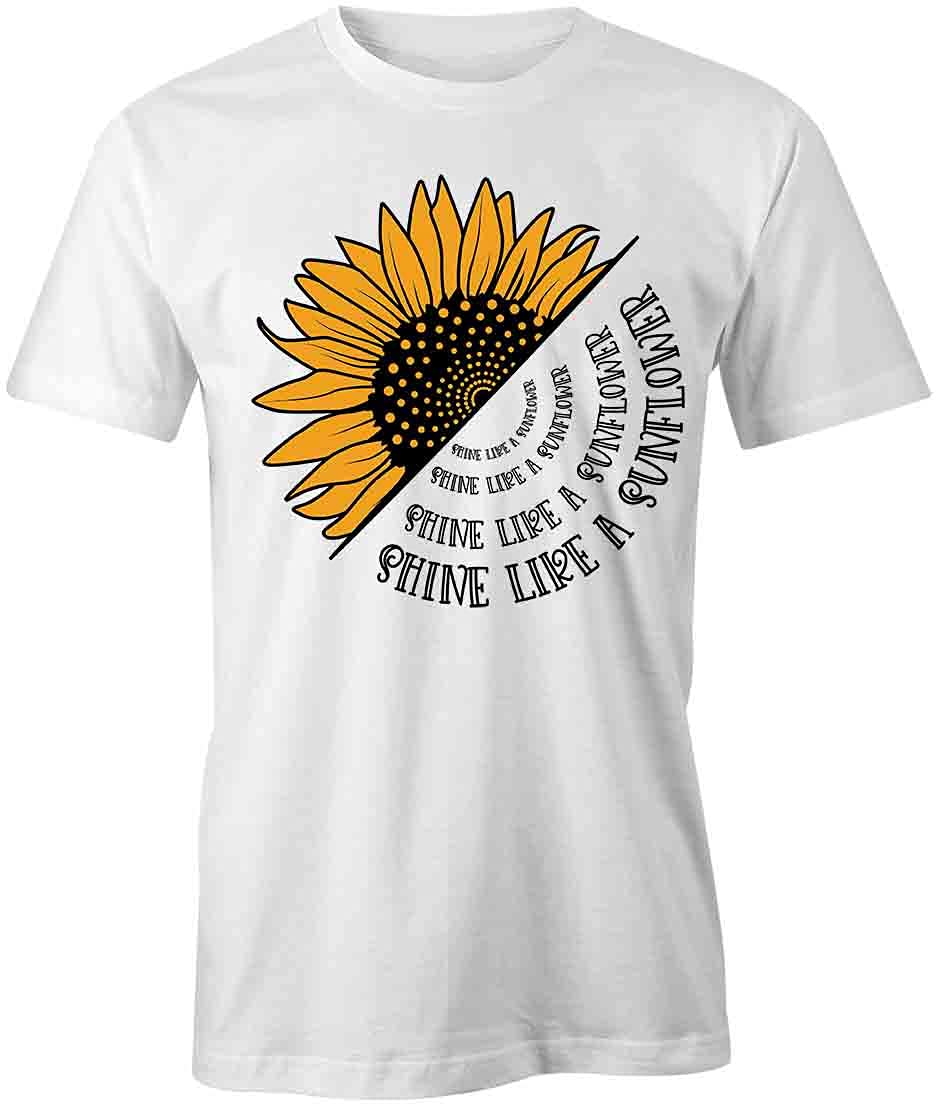 Sunflower Graphic T-Shirt for Women - White Printed Cotton Tee | Casual Summer Outfit, Festival Wear, Everyday Comfort