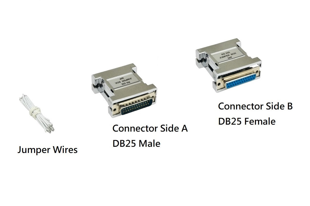 RS 232 Serial Jumper Box DB25 to DB25 Male to Female - 1 Pack for Computer Networking, Industrial Automation & Data Transfer Equipment