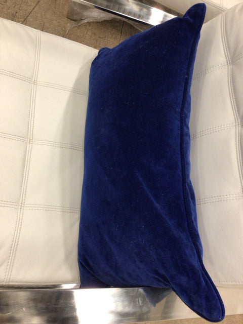 Luxury Blue Velvet Lumbar Pillow for Sofa & Bed - Supportive Decorative Throw Pillow for Living Room, Bedroom, Office - Soft & Comfortable Back Cushion