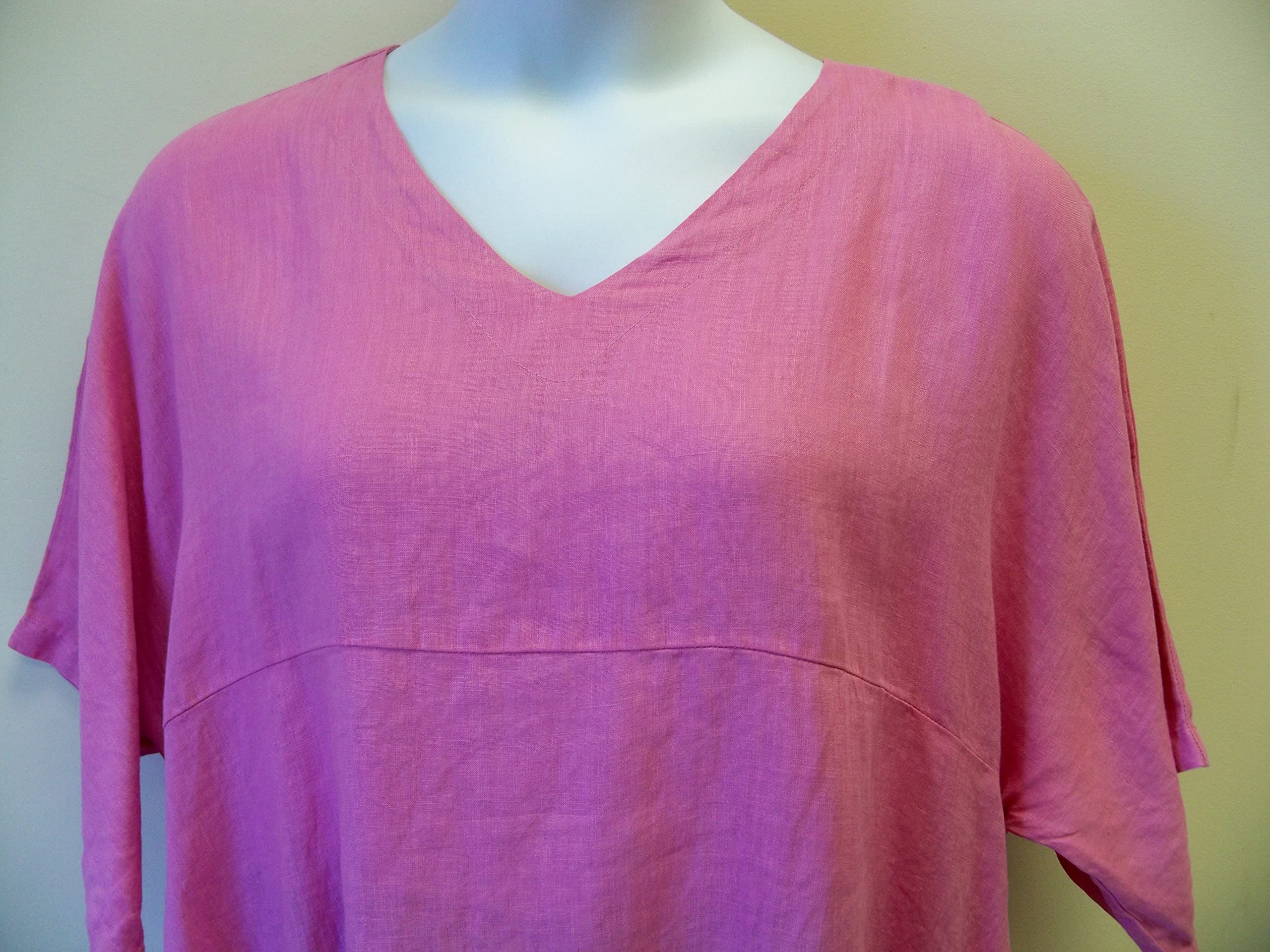 Women's Oversized Linen Kimono Tunic - Soft Pink Crush | Boho Beach Cover Up, Summer Loungewear & Casual Outfit Essential