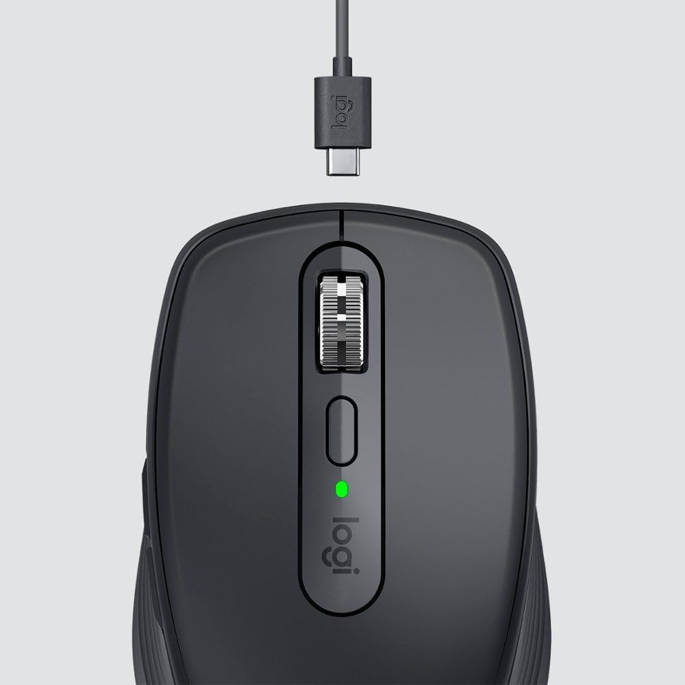 Logitech MX Anywhere 3 Wireless Mouse - Compact, High-Performance, Rechargeable, Graphite (Renewed) - Perfect for Travel, Office & Creative Work