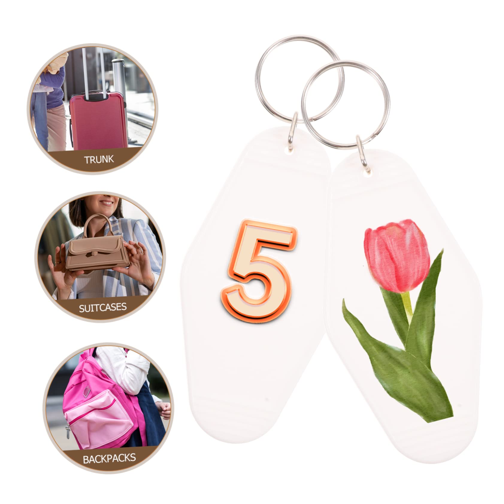 SOIMISS 20 Pack Durable Plastic Keychain Tag Holder Keyring - Multi-Purpose Luggage Key Tags for Travel, ID Labels & Organization | Perfect for Suitcases, Backpacks, Gym Bags & Pet Collars