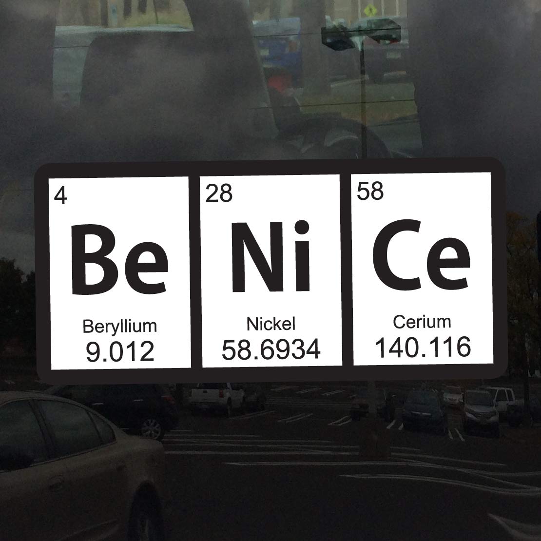 Pun Be Nice Periodic Table Elements Art - 6 Inch Vinyl Decal Sticker for Science Lovers, Classroom Decor & Chemistry Gifts
