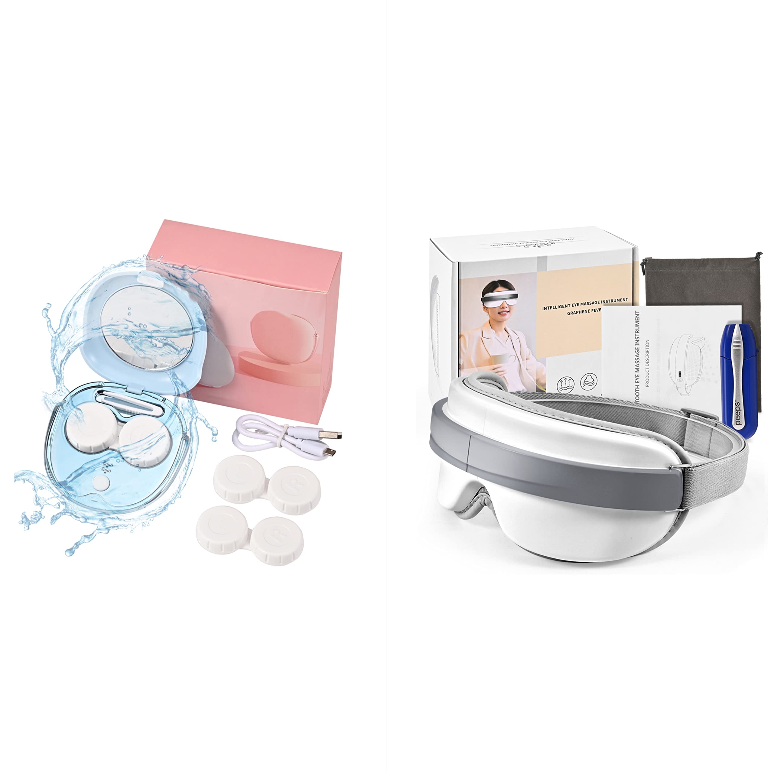 VORDRASSIL Automatic Contact Lens Cleaner & Eye Massager - Gentle Cleaning & Relaxing Eye Massage After Removing Contacts | Perfect for Daily Lens Care & Eye Comfort