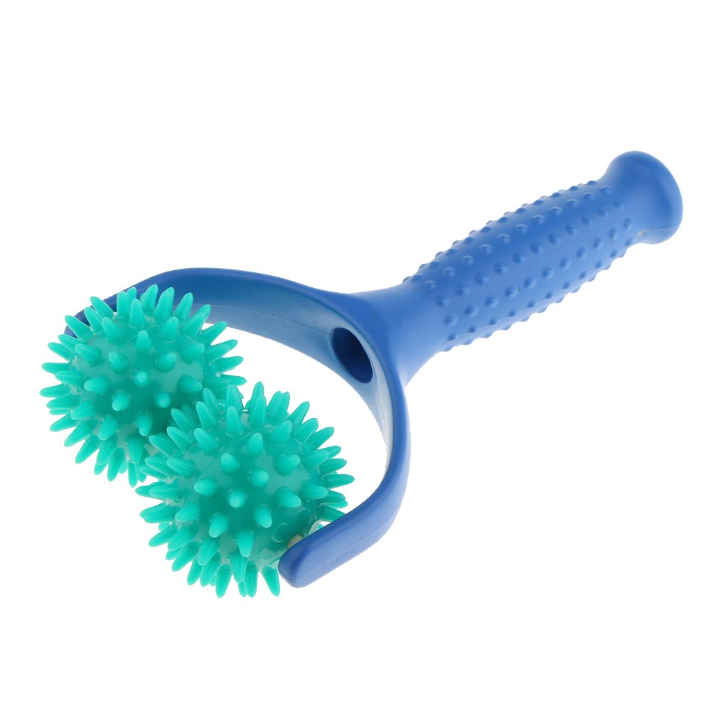 2PCS Spiky Massage Balls with Handle - Deep Tissue Muscle Relaxation for Back, Neck & Shoulder Pain Relief - Perfect for Home, Gym & Office Use - Self Massage Roller for Athletes & Desk Workers
