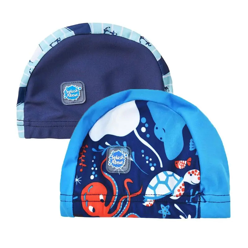 Kids Swim Hats with Cute Duck Designs - 2 Pack Waterproof Swimming Caps for Toddlers & Children | Perfect for Pool, Beach & Summer Water Activities