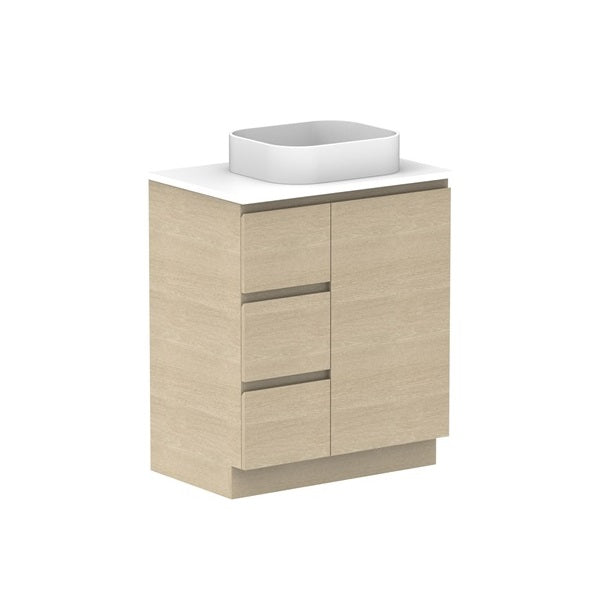 ADP Glacier Pro Hamper Trio Vanity with Solid Surface Top - Stylish Bathroom Storage Organizer for Towels, Toiletries & Laundry - Perfect for Master Bath, Guest Room or Spa Retreat