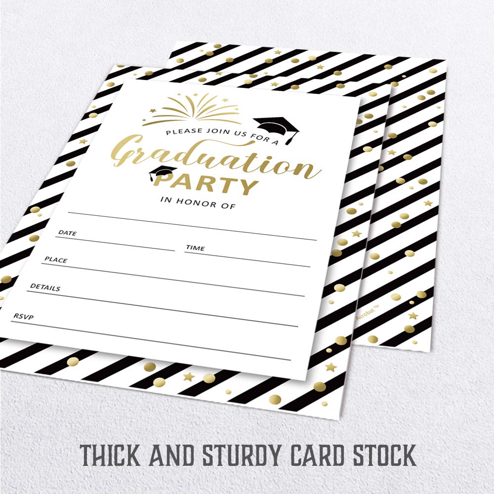 2024 Graduation Party Invitations with Envelopes - 25 Pack Class of 2024 Announcement Cards for High School & College | Perfect for Graduation Celebrations, Decorations & Commencement Parties