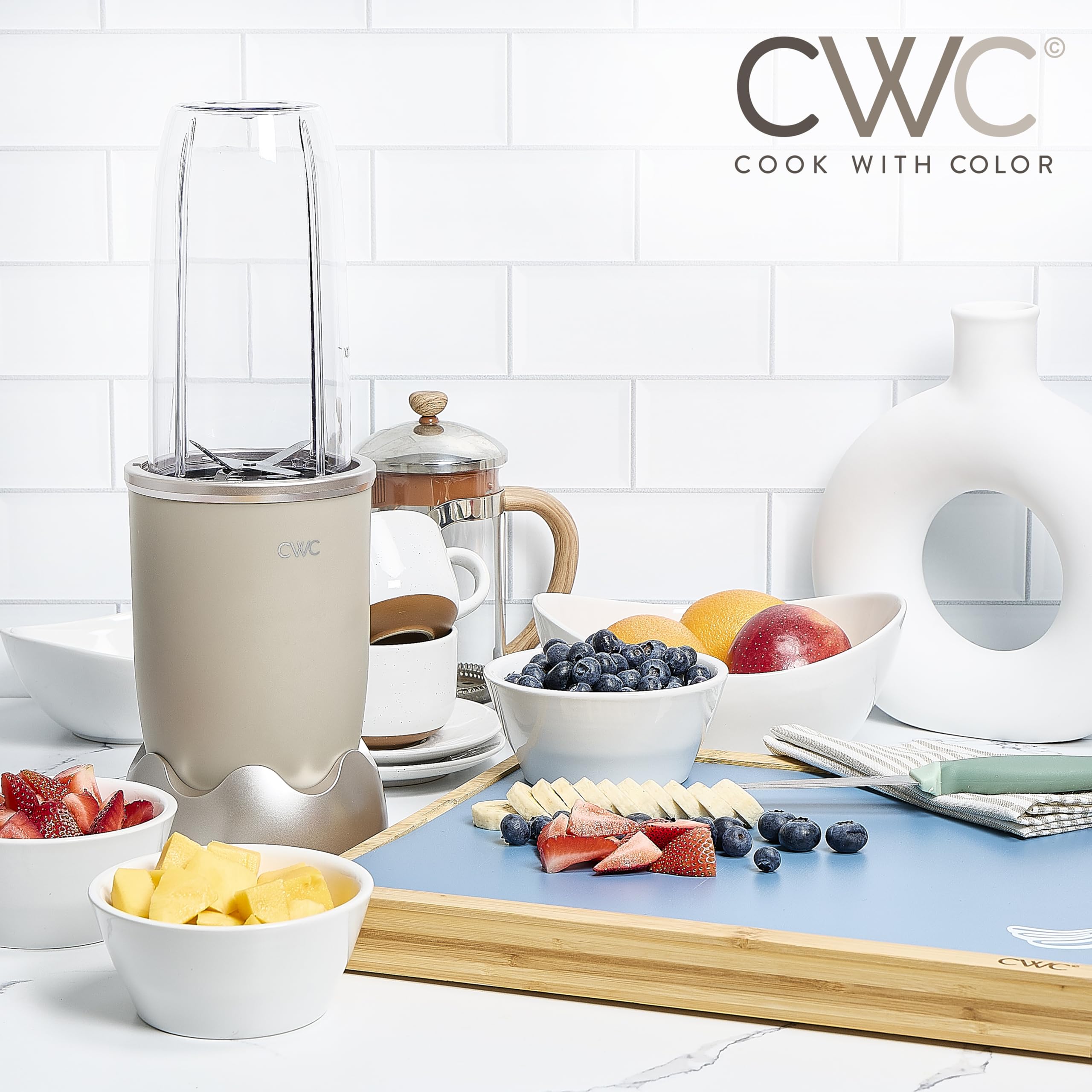 600W Personal Power Blender with 24oz BPA-Free Jar - Ice Crushing Blades for Smoothies, Shakes & Frozen Drinks - Non-Slip Base & Easy Clean Design in Greige - Perfect for Home Kitchens, Gym Recovery & Healthy Meal Prep