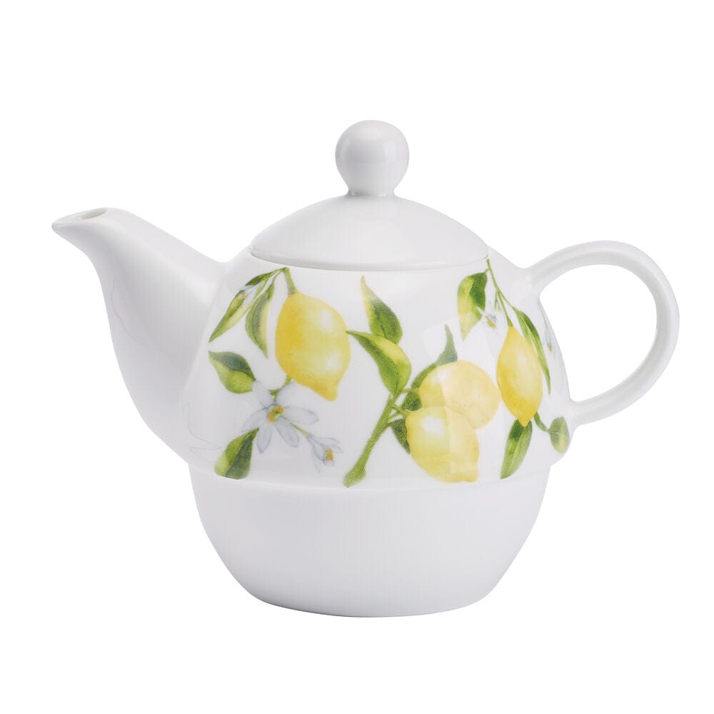 Premium Lemons Teacup and Tea Server Set for One - Perfect for Afternoon Tea, Gifts, and Cozy Home Decor