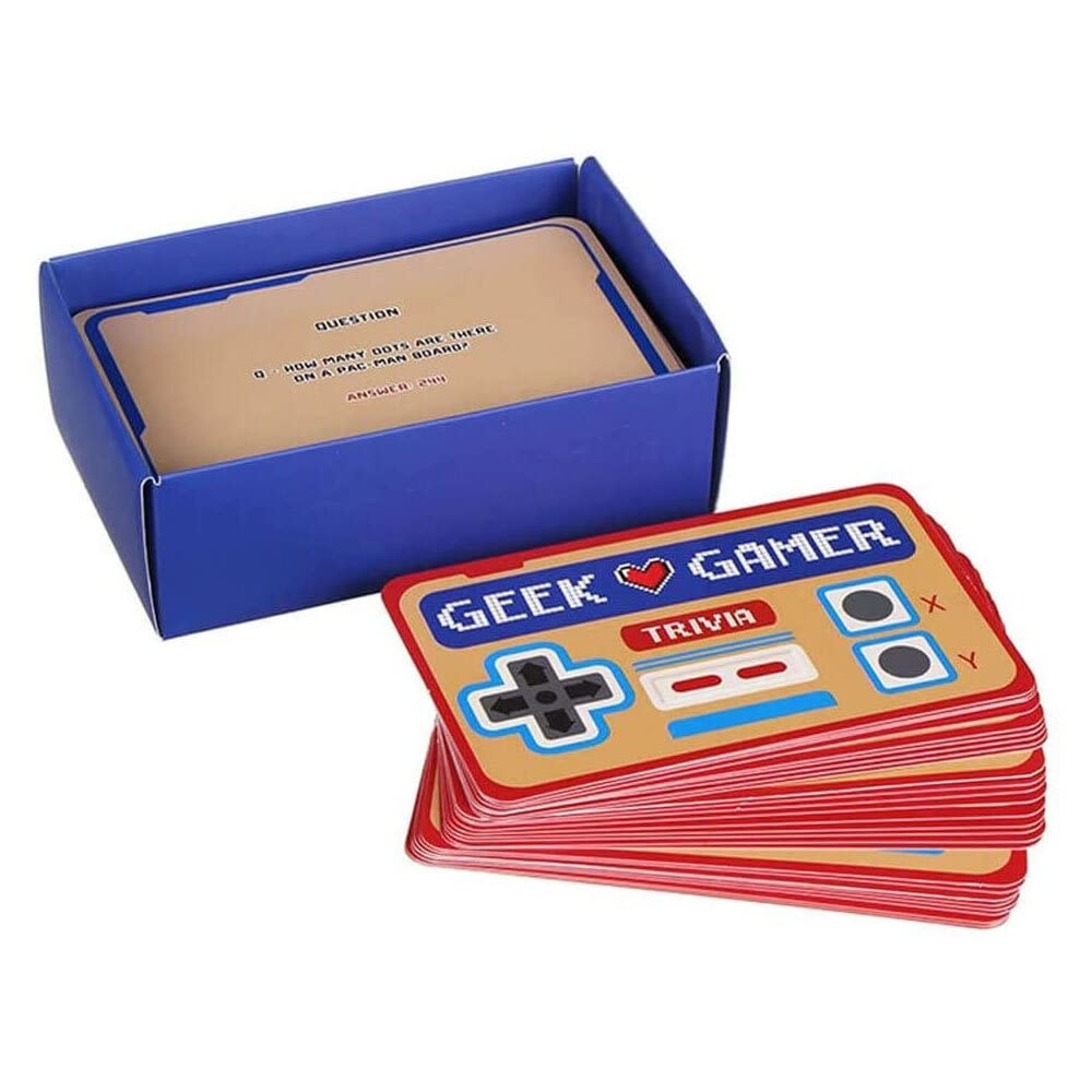 Gift Republic Geek Gamer Trivia Board Game - Fun Pop Culture Quiz for Adults & Teens - Perfect for Game Nights, Parties & Gifts (10cm, Red)