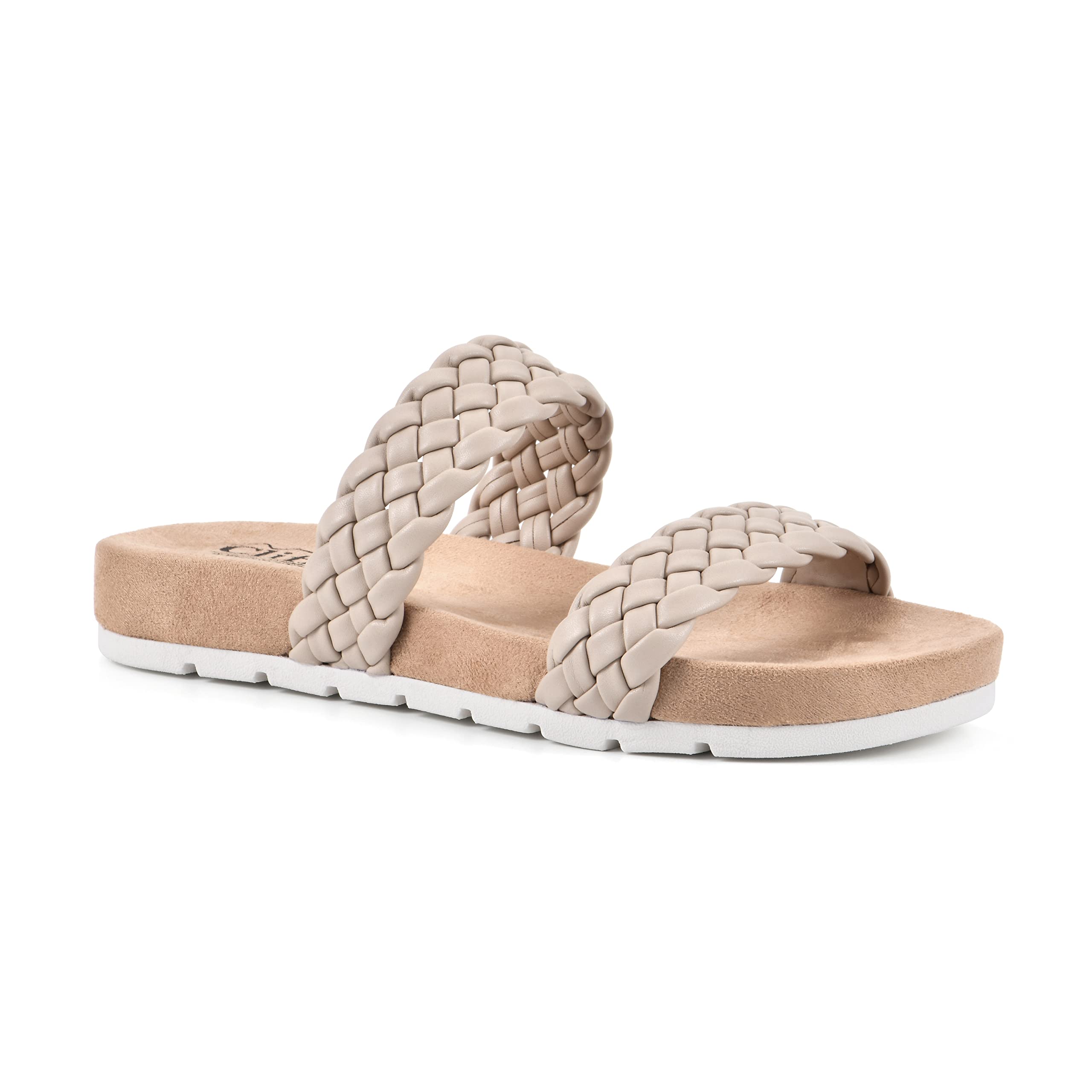 White Mountain Women's Truly Slide Sandal - Comfortable Summer Beach Shoes