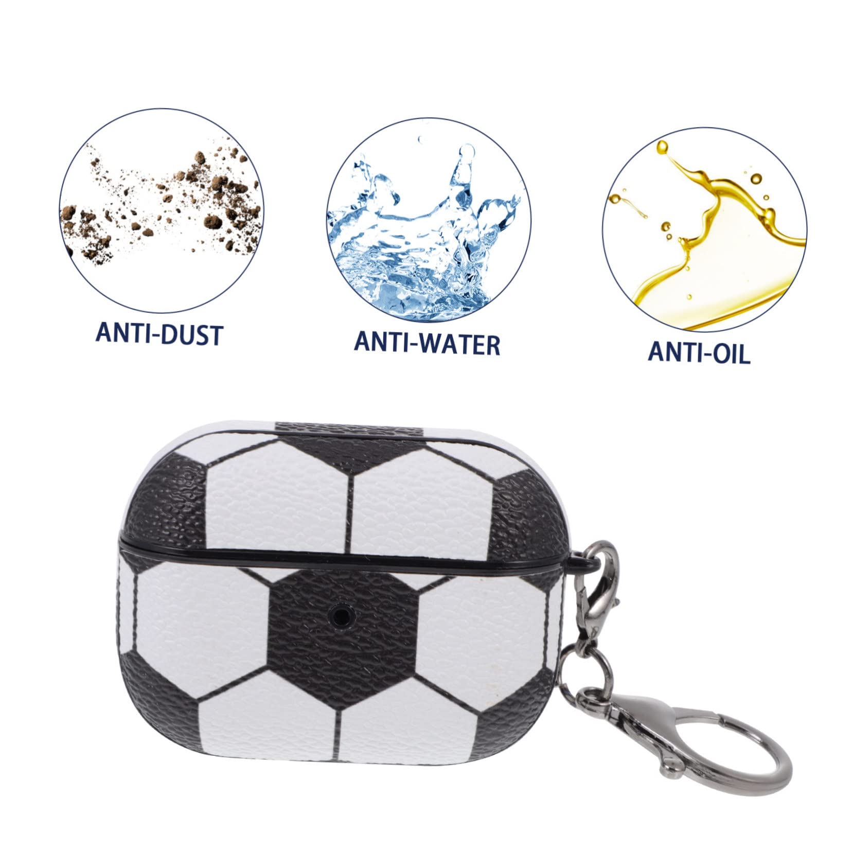 BESTonZON Wireless Earbuds Case - Durable PC Protective Cover for Football Design, Mini Size, Shockproof & Scratch Resistant - Perfect for Sports, Travel, and Everyday Use