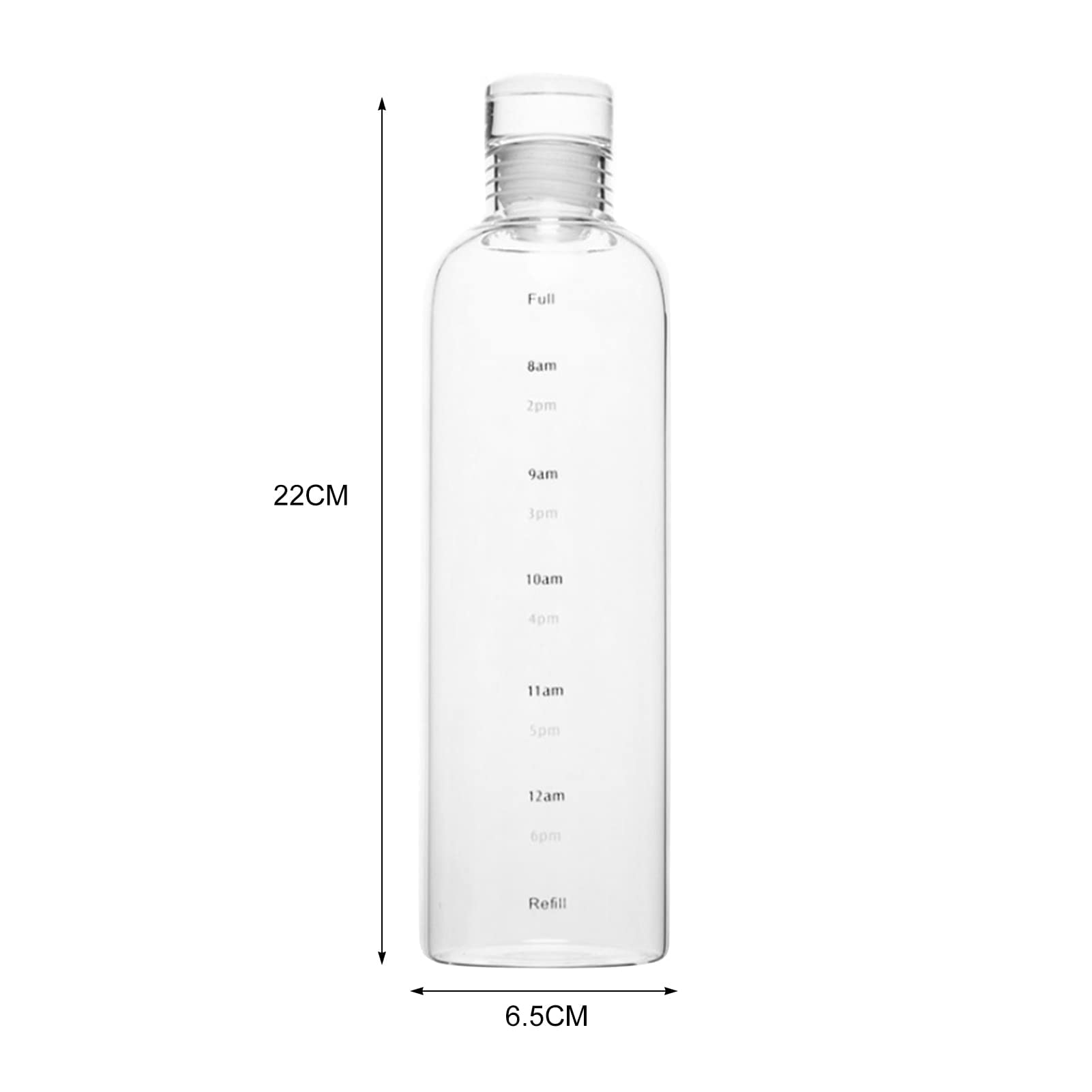 Premium Blue Glass Water Bottle with Insulated Sleeve & Time Markings - 20oz Leakproof Reusable Water Bottle for Juice, Milk, Tea - Perfect for Gym, Office, Hiking & Eco-Friendly Lifestyle