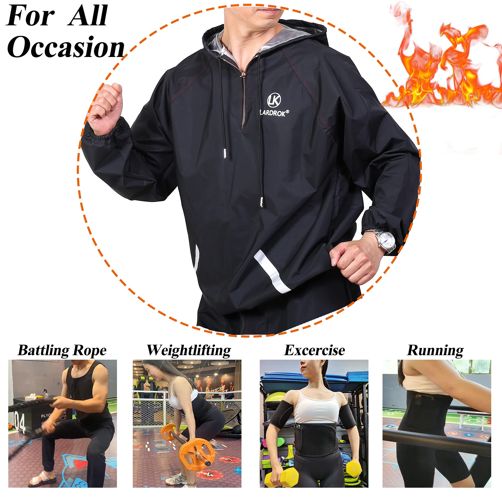 Men's & Women's Sauna Suit Set - Long Sleeve Workout Jacket & Pants for Weight Loss & Sweat Training | Gym, Running, Boxing, MMA, Fitness