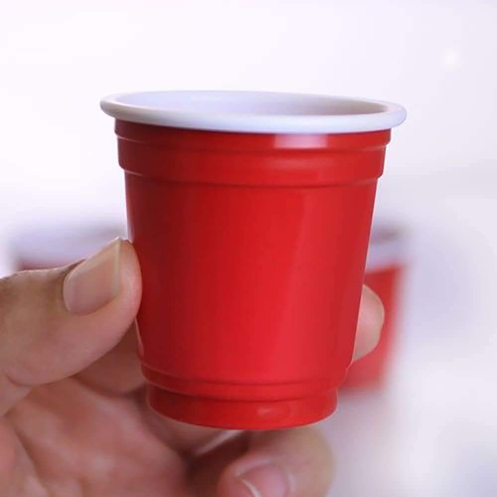 20 Mini Red Solo Cups - Disposable Party Shot Glasses for Beer, Cocktails & Shots - Perfect for Weddings, BBQs, Tailgates & College Parties