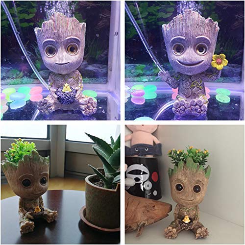 SLOCME Aquarium Groot Air Bubbler Decorations - Resin Oxygen Pump with Bubble Stone for Fish Tank, Creative Underwater Decor for Home & Office Aquariums - Perfect for Betta Fish, Goldfish, and Tropical Fish Tanks